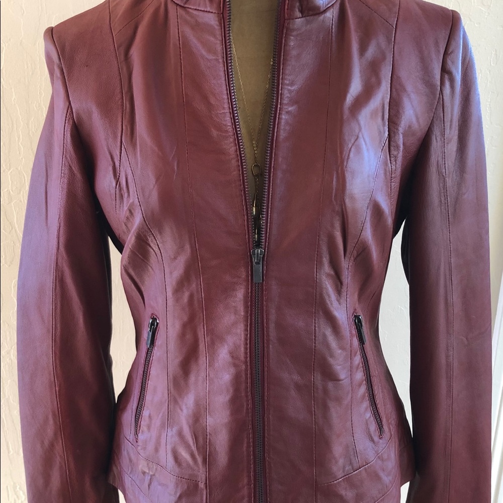 Rich rust colored Leather Jacket, size Small, MINT